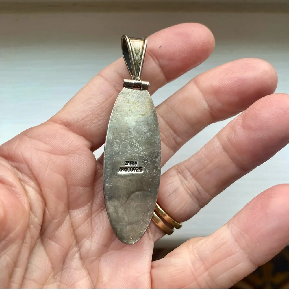 Jasper sterling  Mexican pendant - Picture 4 of 9